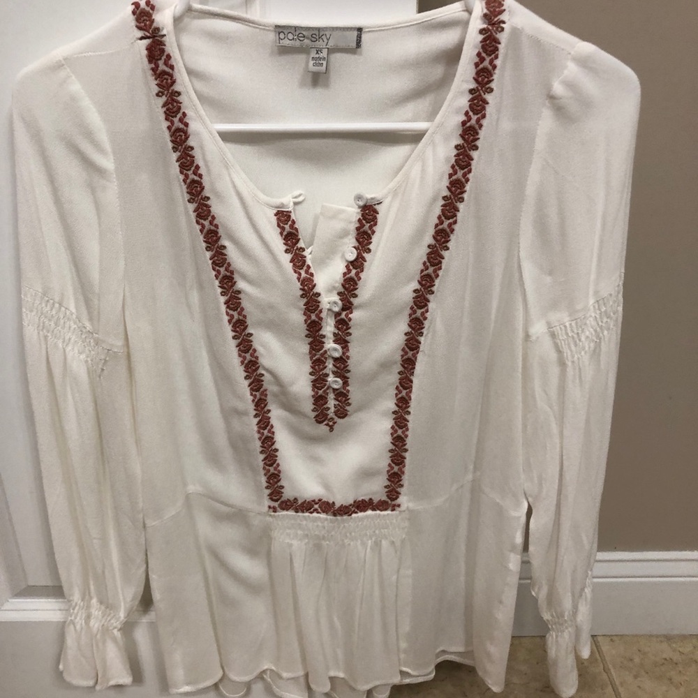 Daniel Rainn Pale Sky XS boho top blouse